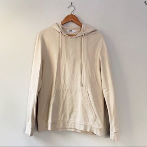 MENS CREAM PULLOVER HOODIE TOPMAN MEDIUM